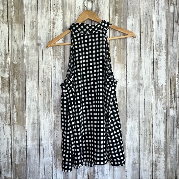 NWT Banana Republic Gingham PRINT BOW NECK HALTER TOP - Picture 3 of 9